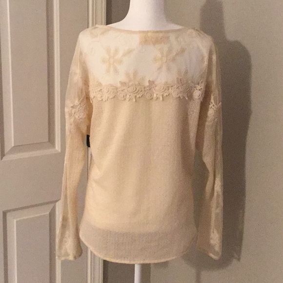 A’reve Cream Boho Lace Blouse - Picture 4 of 6